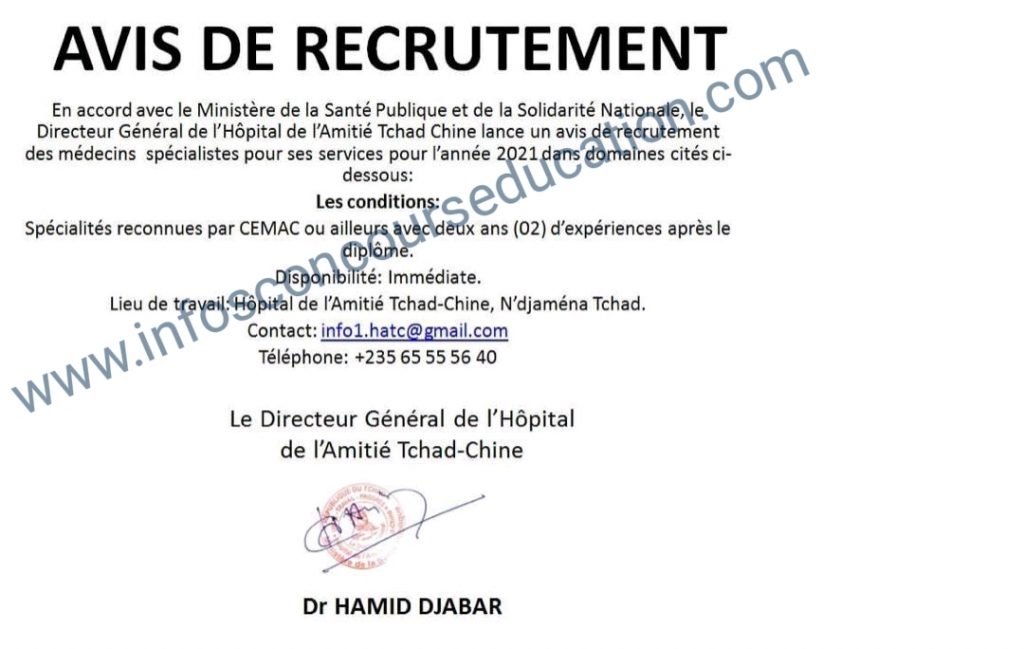 avis de recutement-médecins spécialistes