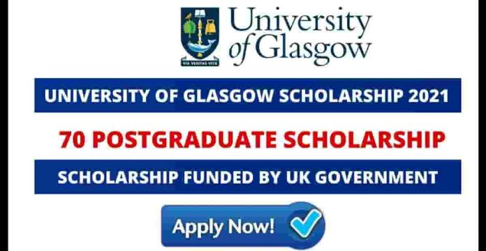 70 University of Glasgow Scholarship 2021