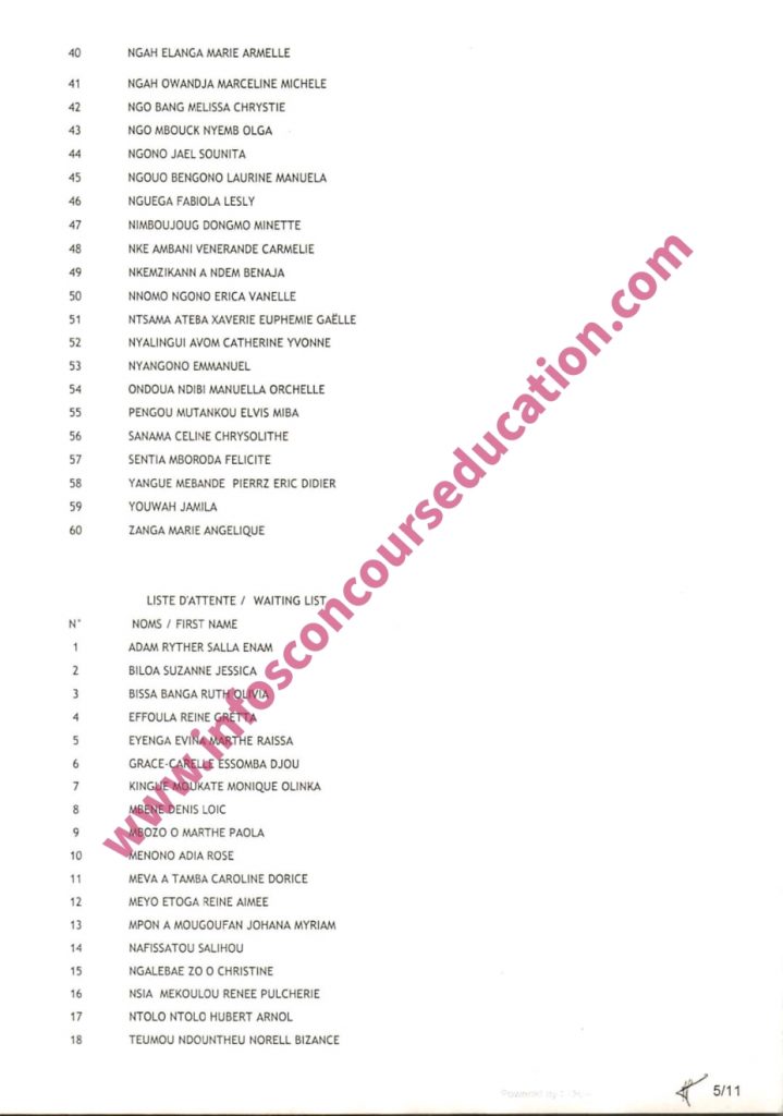 Résultats définitifs des candidats au concours d'entrée au niveau 1 du cycle de licence de l'école supérieure des sciences et techniques de l'information et de la communication (ESSTIC) au titre de l'année académique 2021/2022