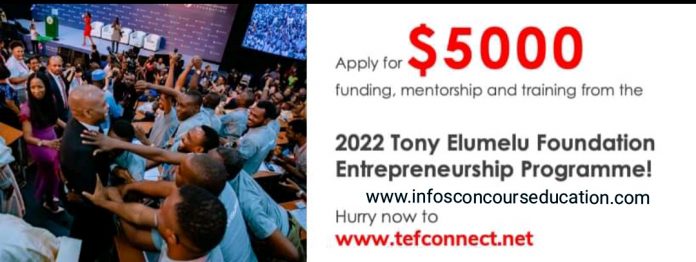 2400 Awards for the Tony Elumelu Foundation Entrepreneurship Programme TEEP 2022 for Young African Entrepreneurs
