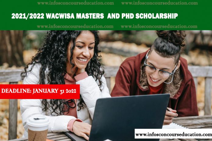 Bourse de Master et de Doctorat WACWISA 2022