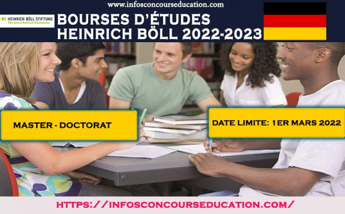 bourses d’études heinrich böll 2022-2023
