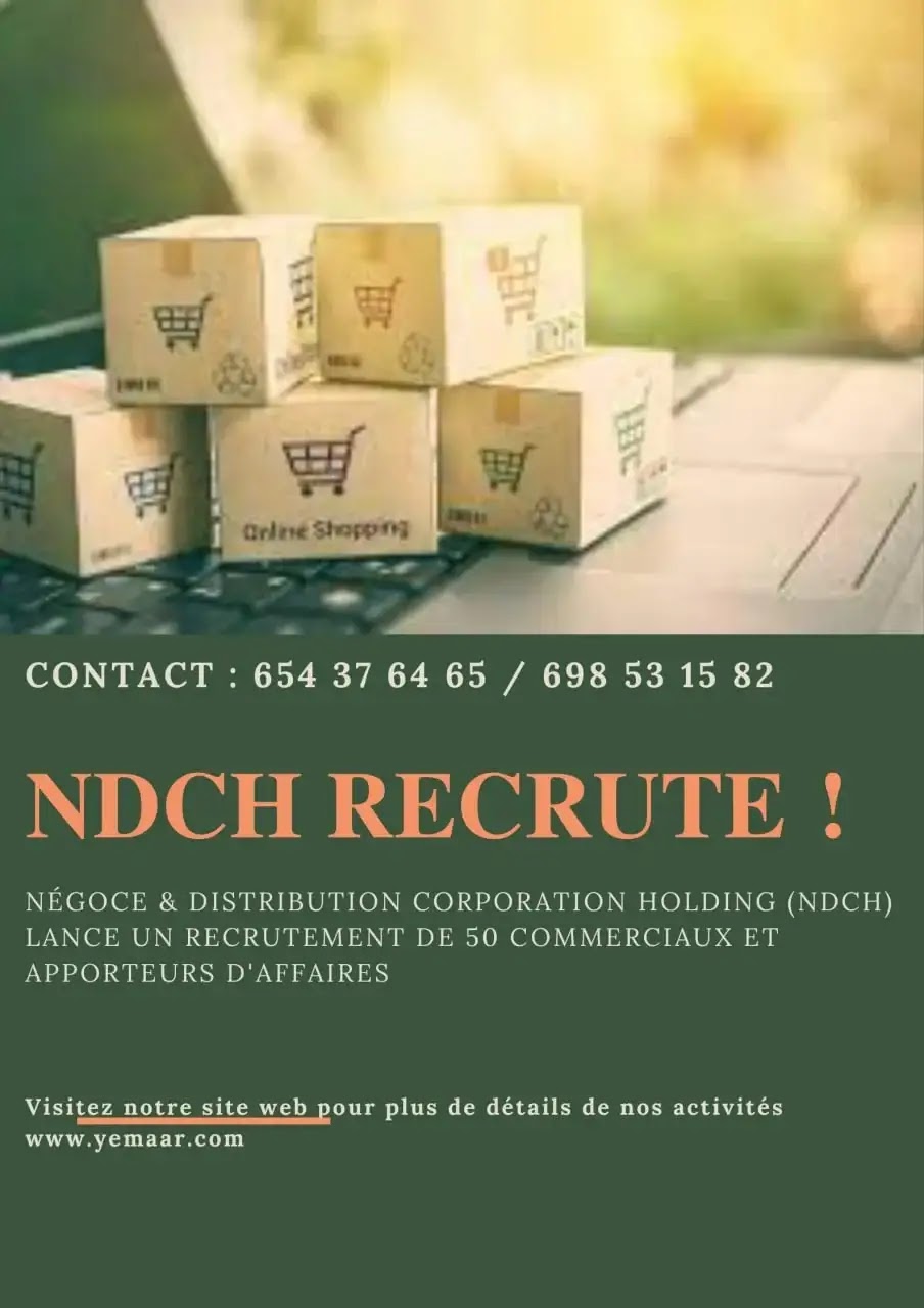  Négoce & distribution corporation holding (NDCH) lance un recrutement de 50 commerciaux et apporteurs d'affaires 