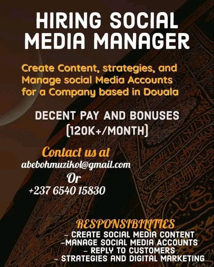 Job opportunity: Social media manager
