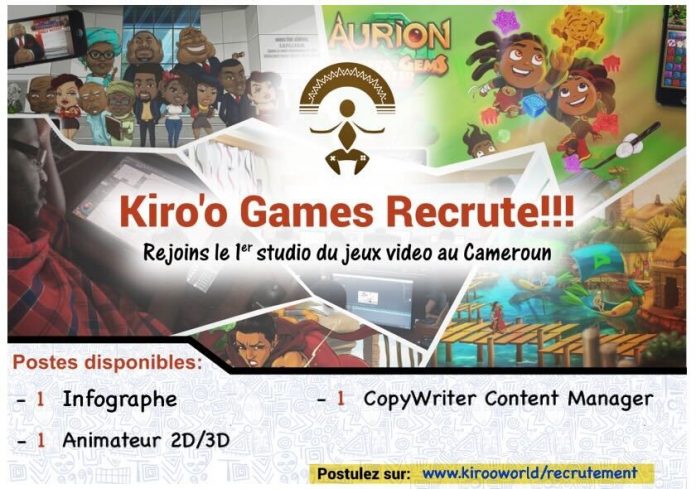 Recrutement à Kiroo Games: 03 Postes vacants