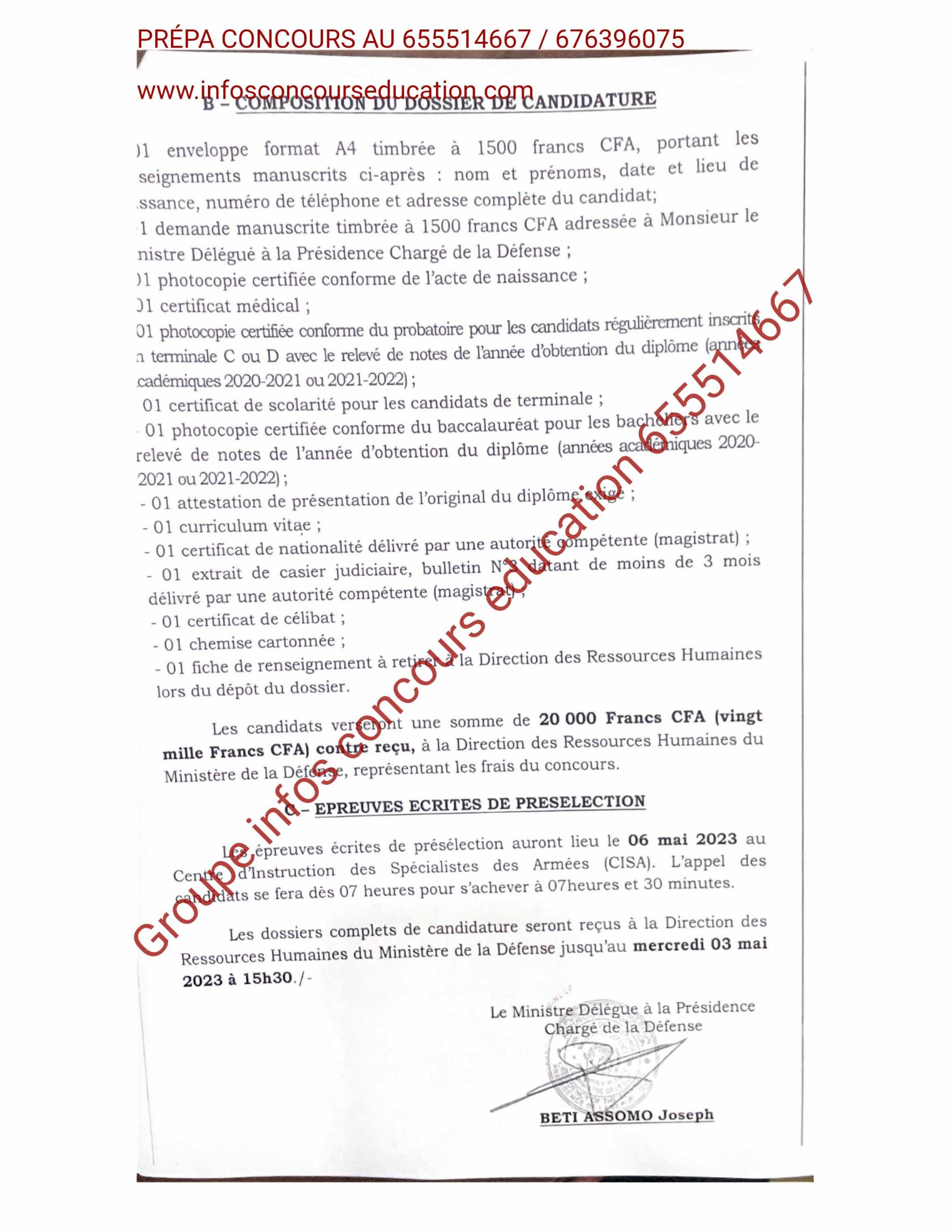 cours de préselection pour l'admission à Ecole du Service de Santé des Armées de Lomé (ESSAL au Togo 2023