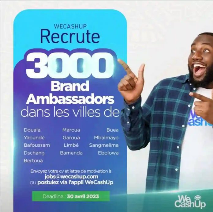 Offre d’emploi: WeCashUp: 3000 Brand Ambassadors