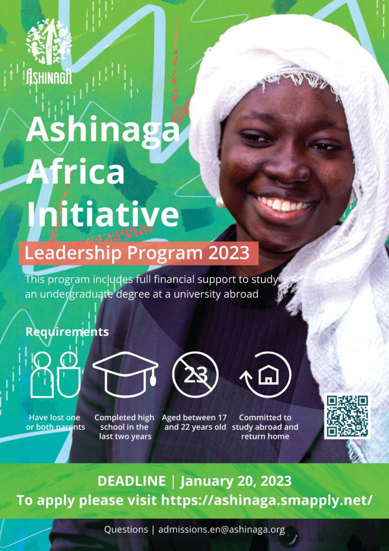 Bourses d'études Ashinaga 2024 de premier cycle entièrement financées pour les orphelins des pays d'Afrique subsaharienne