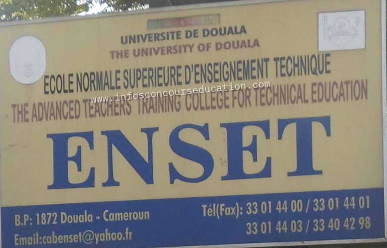 Concours Enset douala 2025 Auditeurs libres