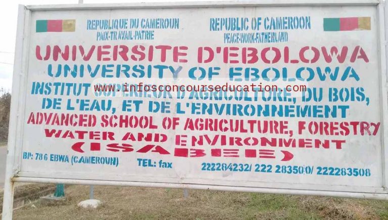 Arrêté concours Isabee Ebolowa 2025