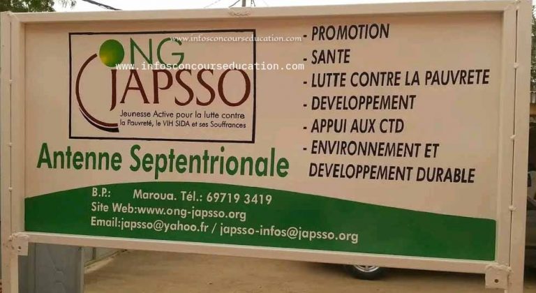 Recrutement à l’ONG JAPSSO: plusieurs Postes vacants