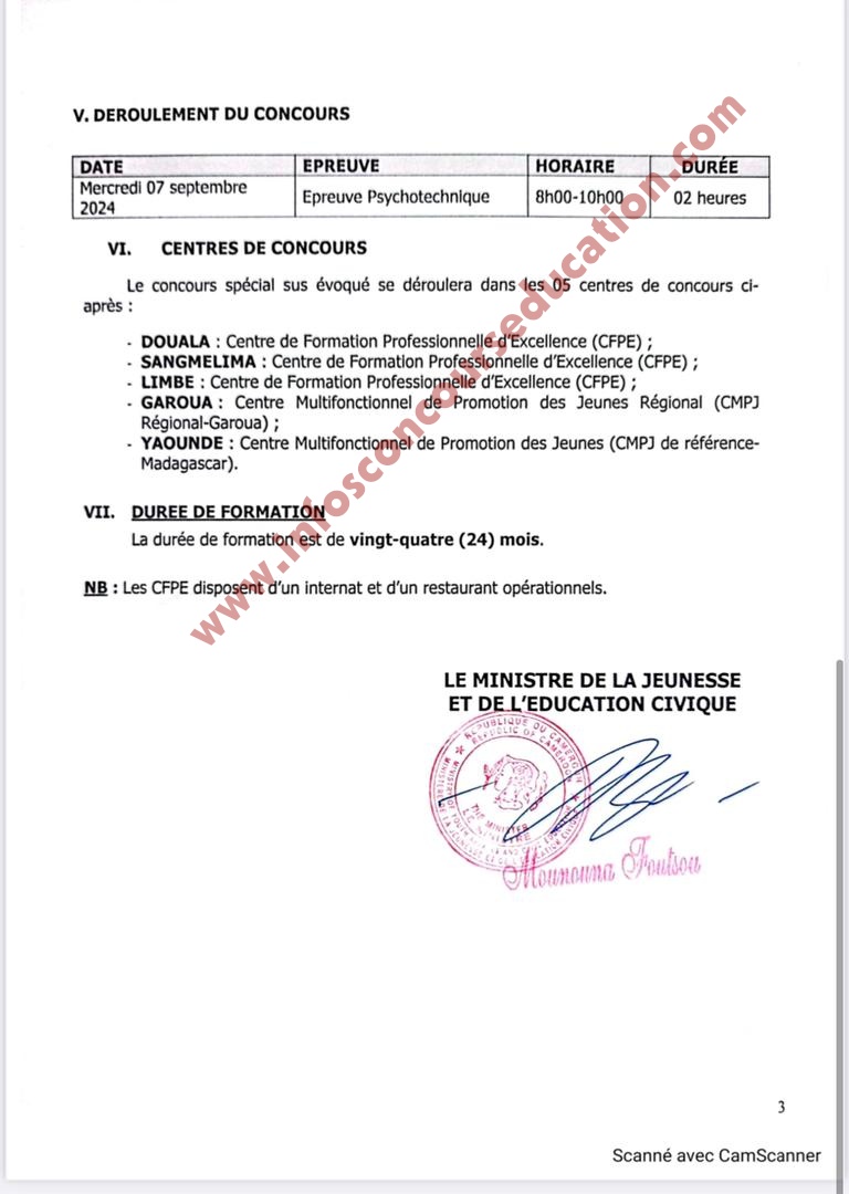 Concours spécial de bourses de formation dans les Centres de Formation Professionnelle d'Excellence (CFPE) du PTS-JEUNE de l'année 2024