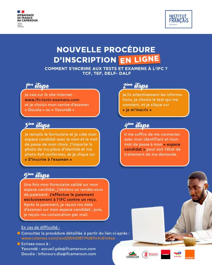 nouvelle procedure dinscription test examens tcf tef delf dalf