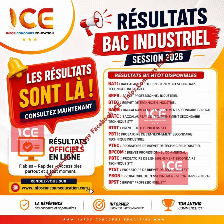 Résultats du BAC industriel 2026 sur MTN