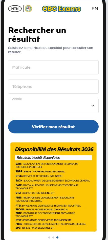 Résultats du BAC industriel 2026 sur MTN